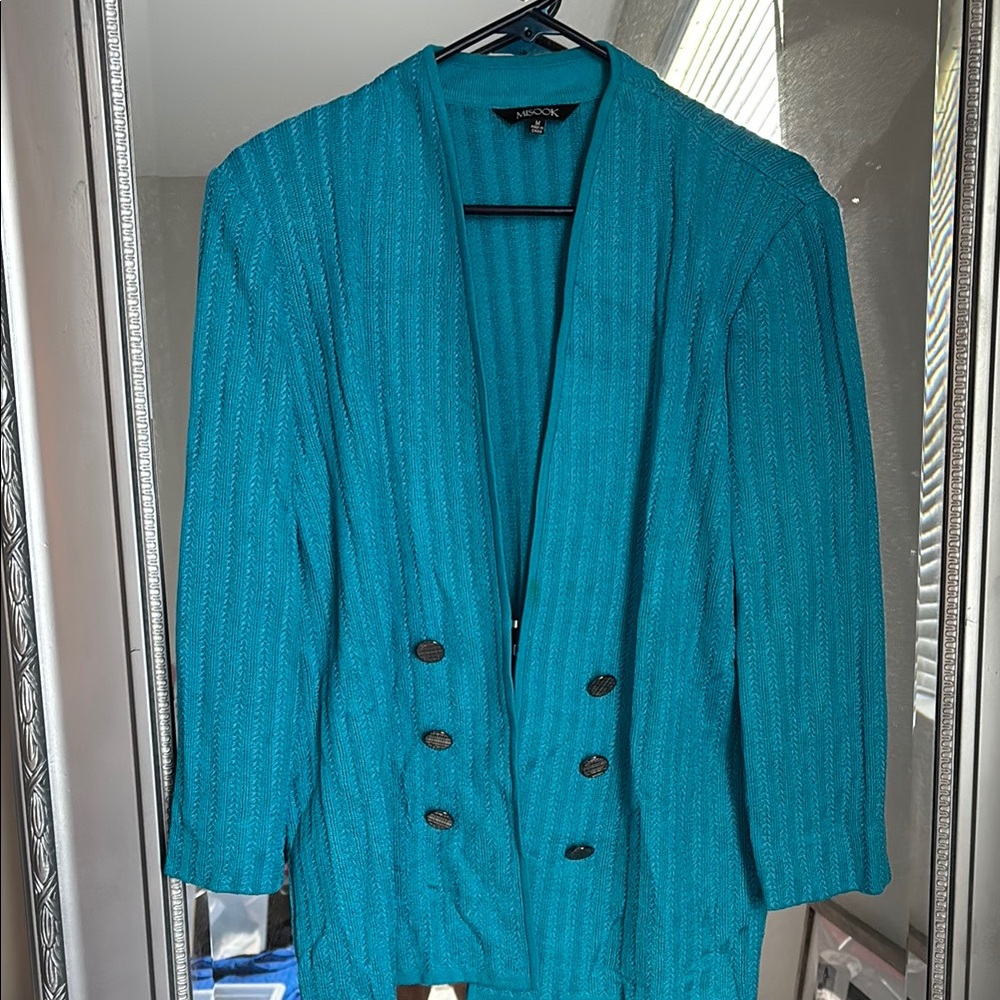 Misook Blue Blazer Elegant Suit Jacket